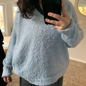 Oversized Free People Light Blue Sweater